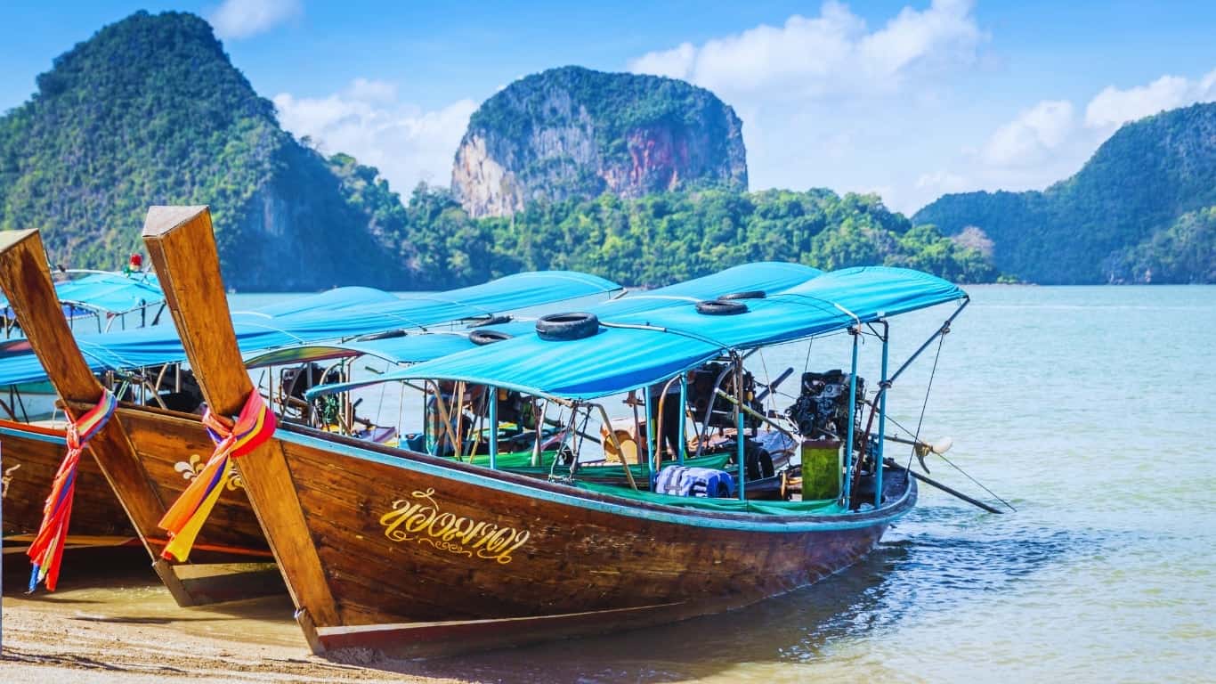 Longtail boat rides are popular across phang nga bay