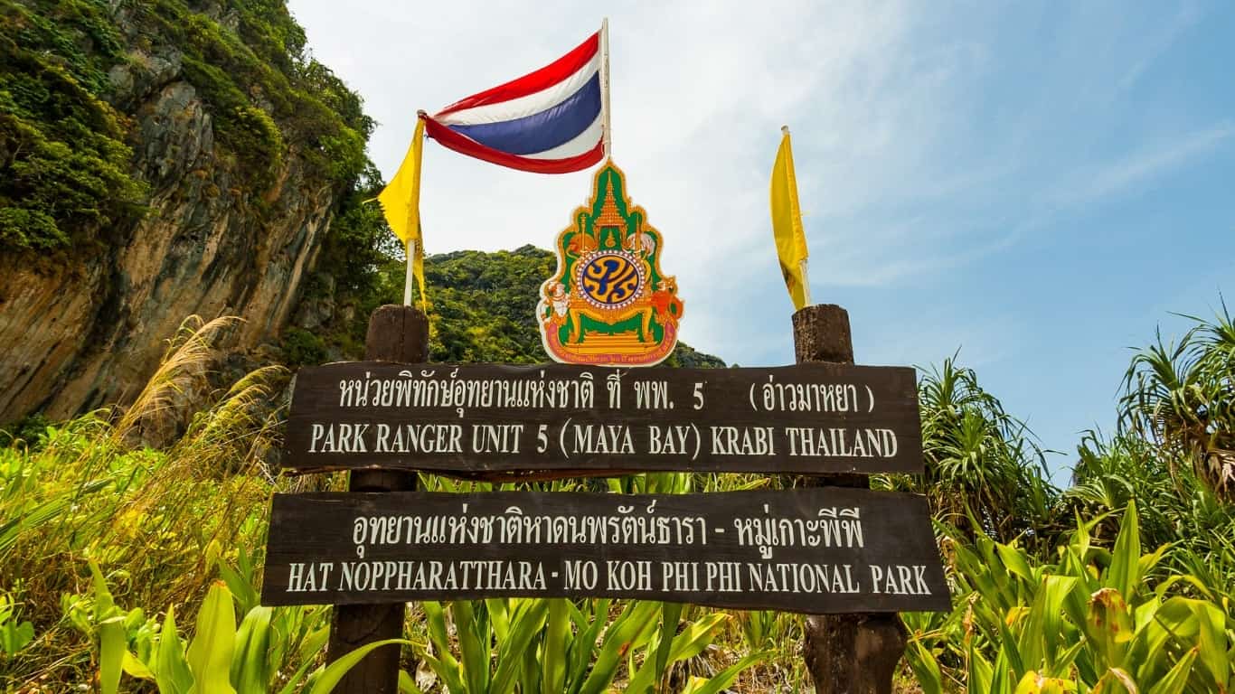 The phi phi islands form part of a national park of thailand