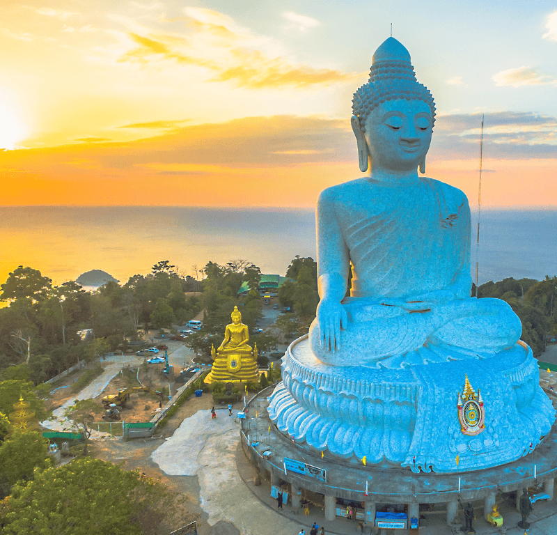 Big buddha phuket against the glorious sky