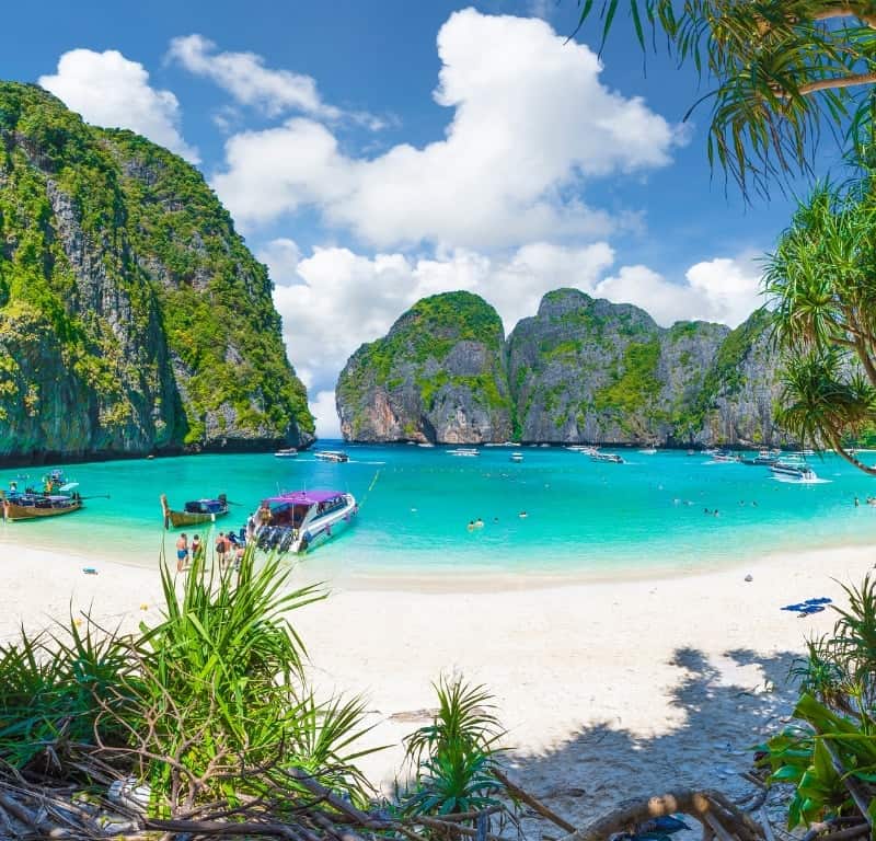 Maya bay phi phi is just one destination from phuket by speedboat