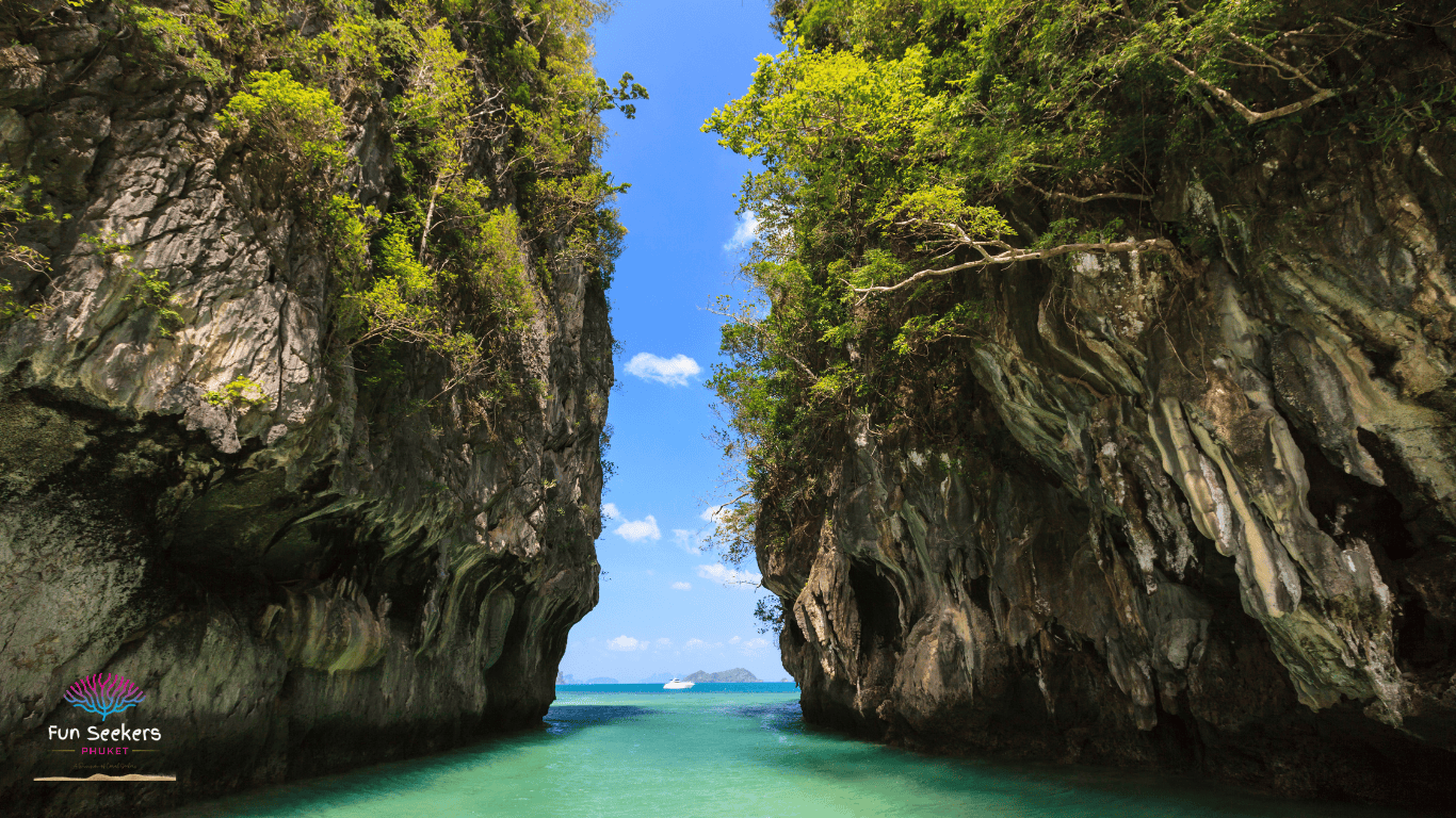 A beautiful view of hong island showcasing its stunning landscape and clear waters.