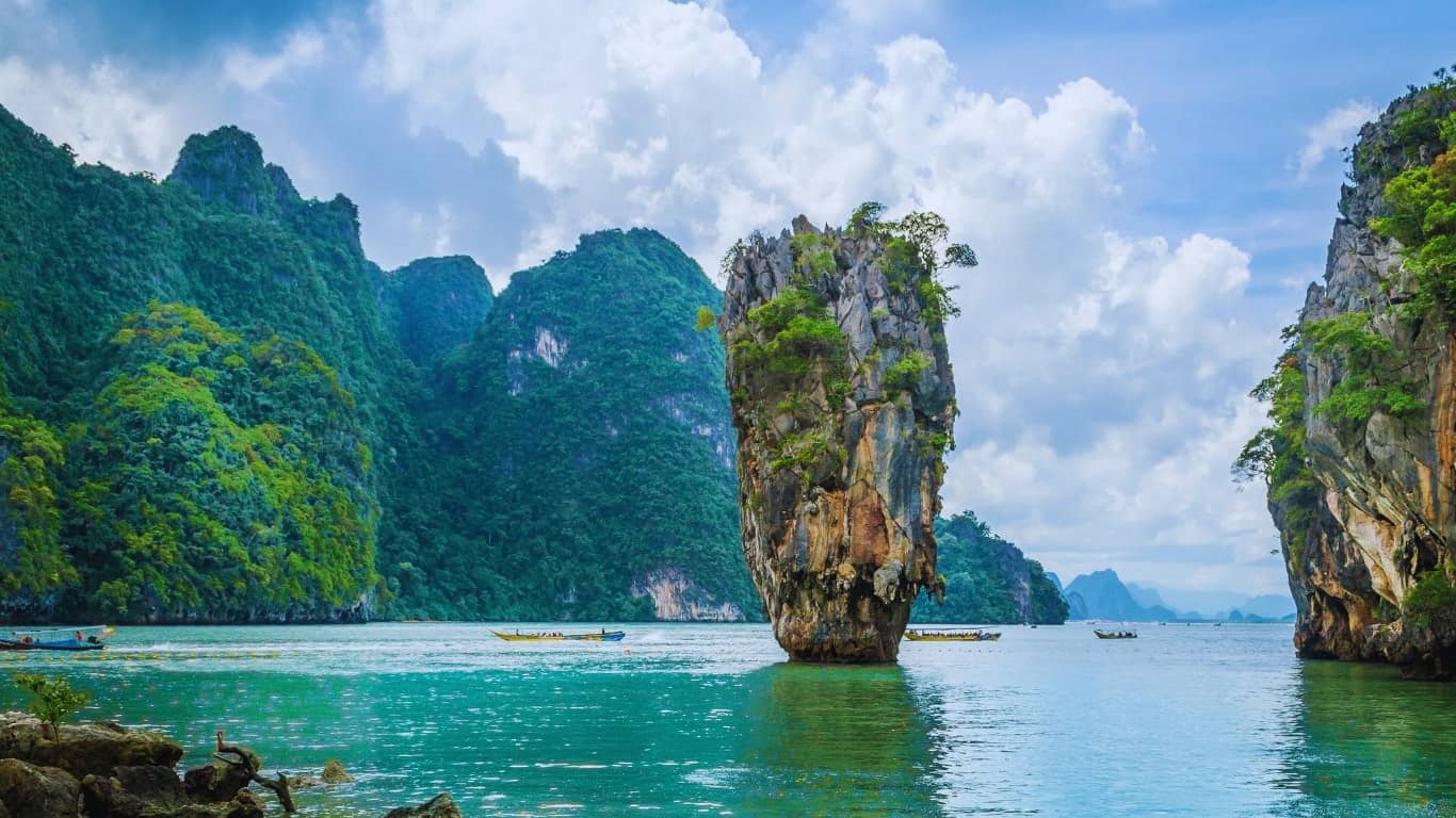 The spectacular scenery of james bond island and phang nga bay