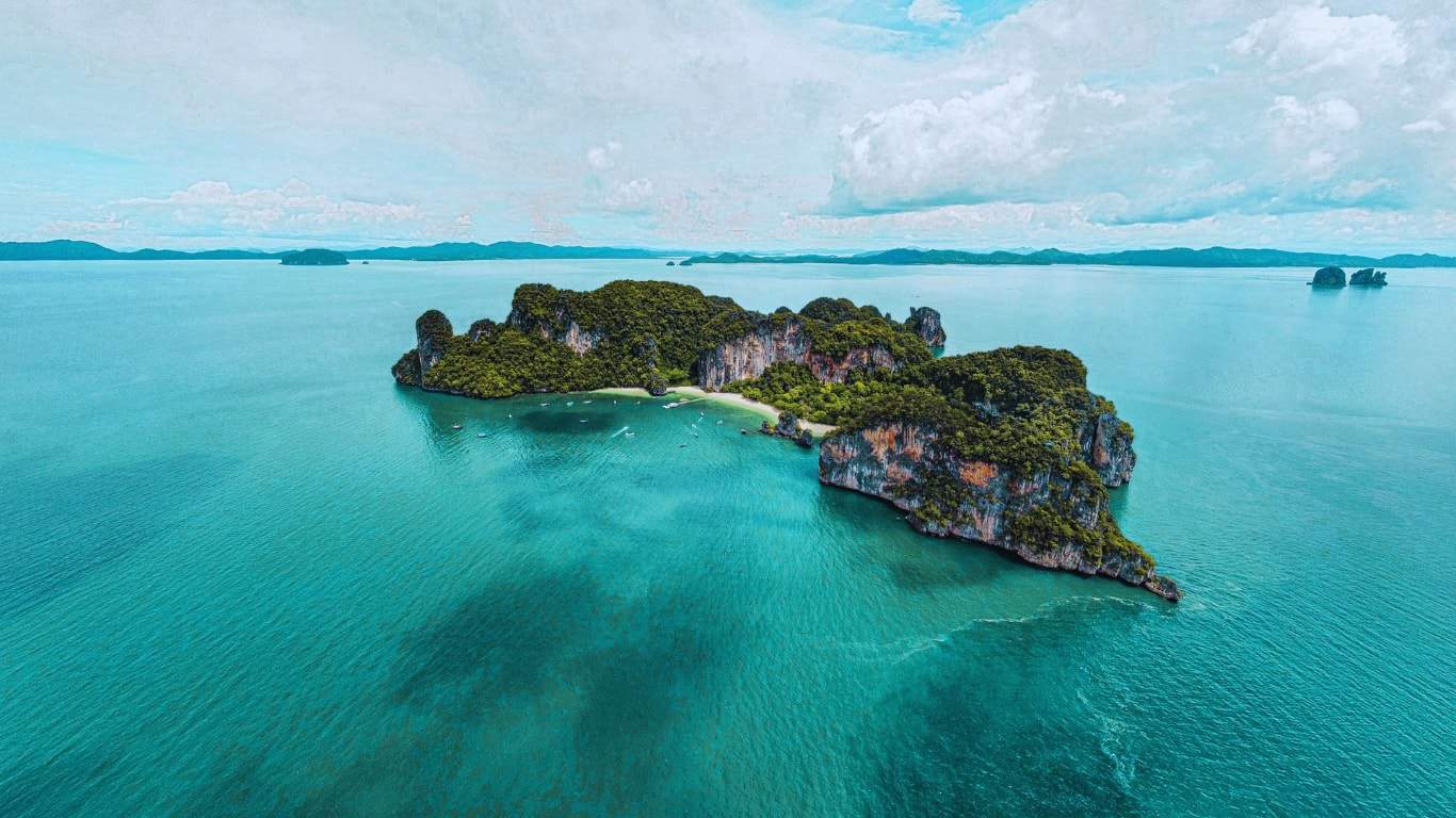 Aerial view of the picturesque hong island