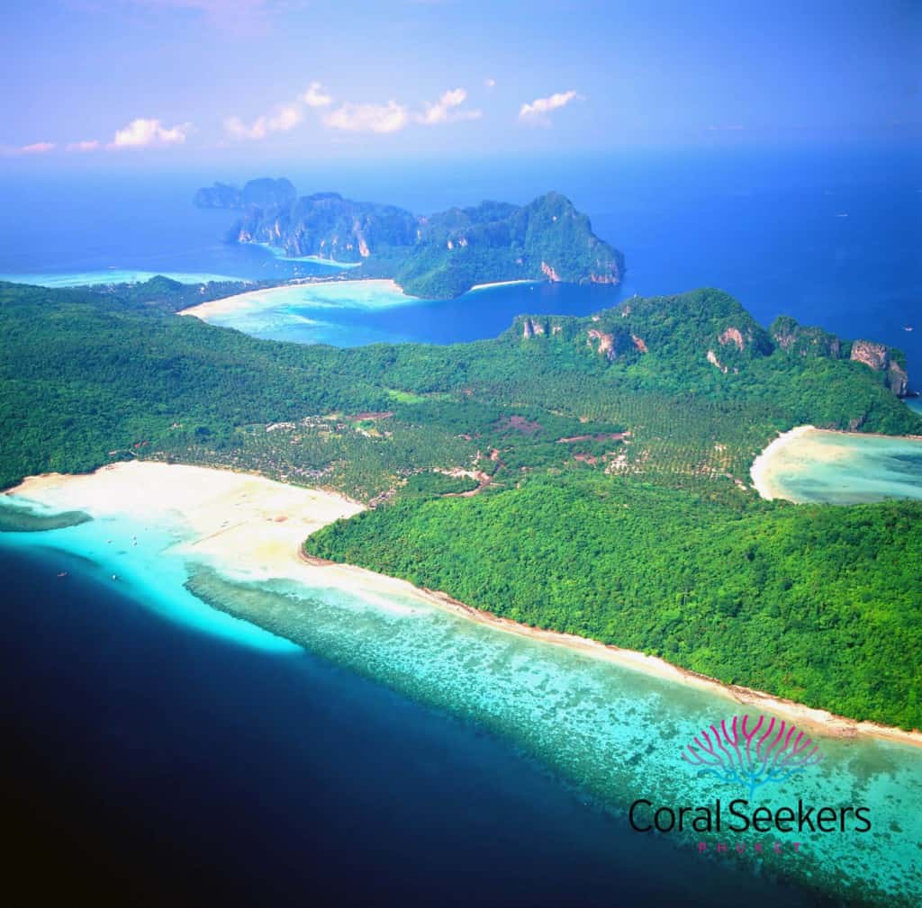 Phi phi islands from the airplane.