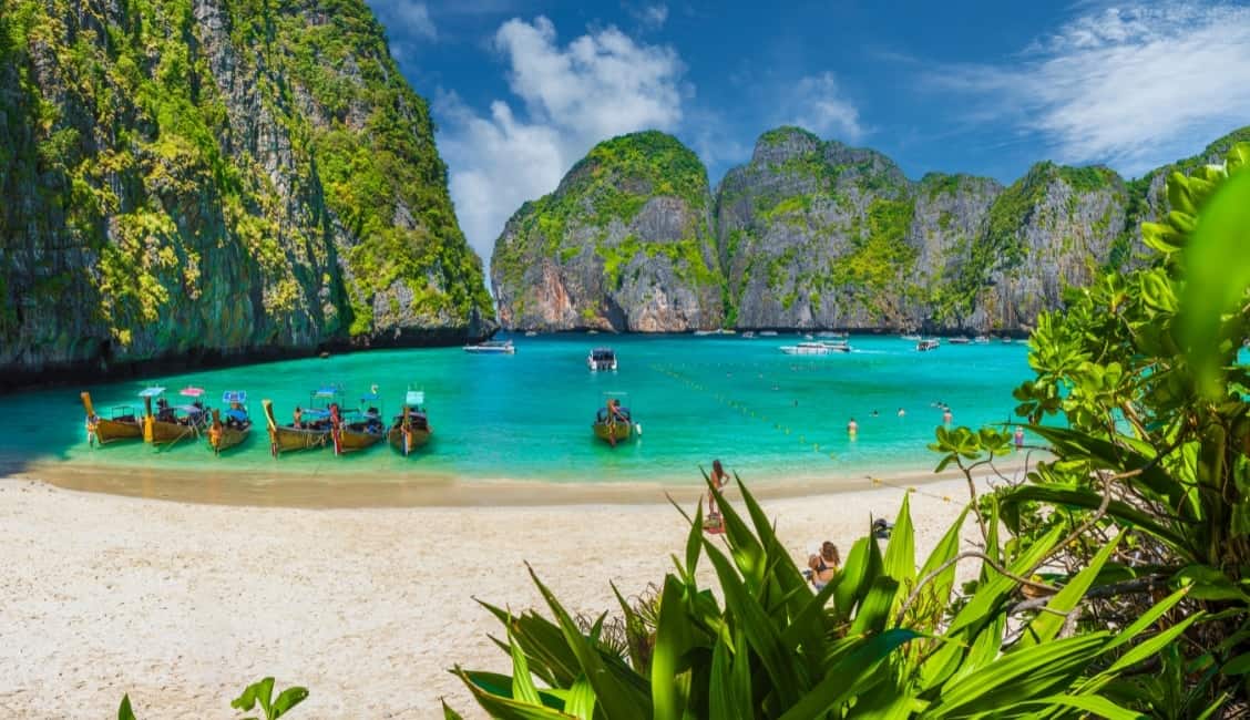 The cinematic maya bay is located in the phi phi islands